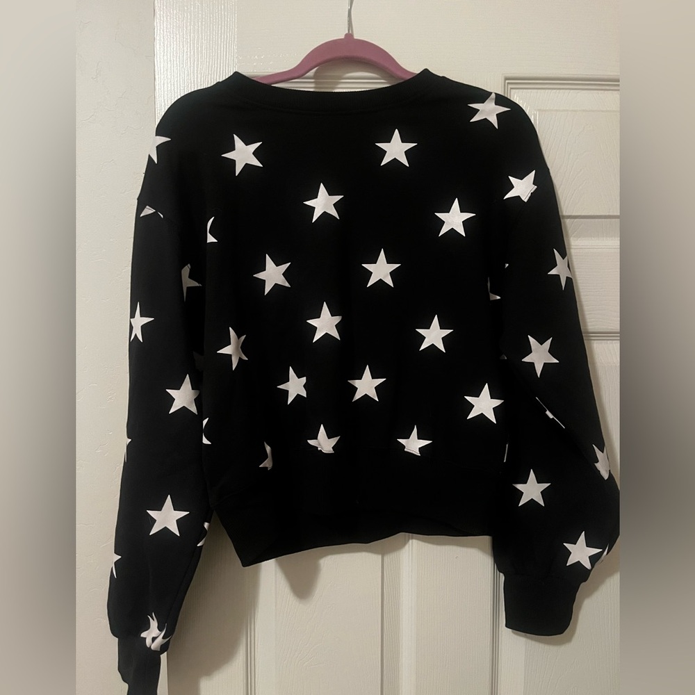 Black Star Crop Sweater